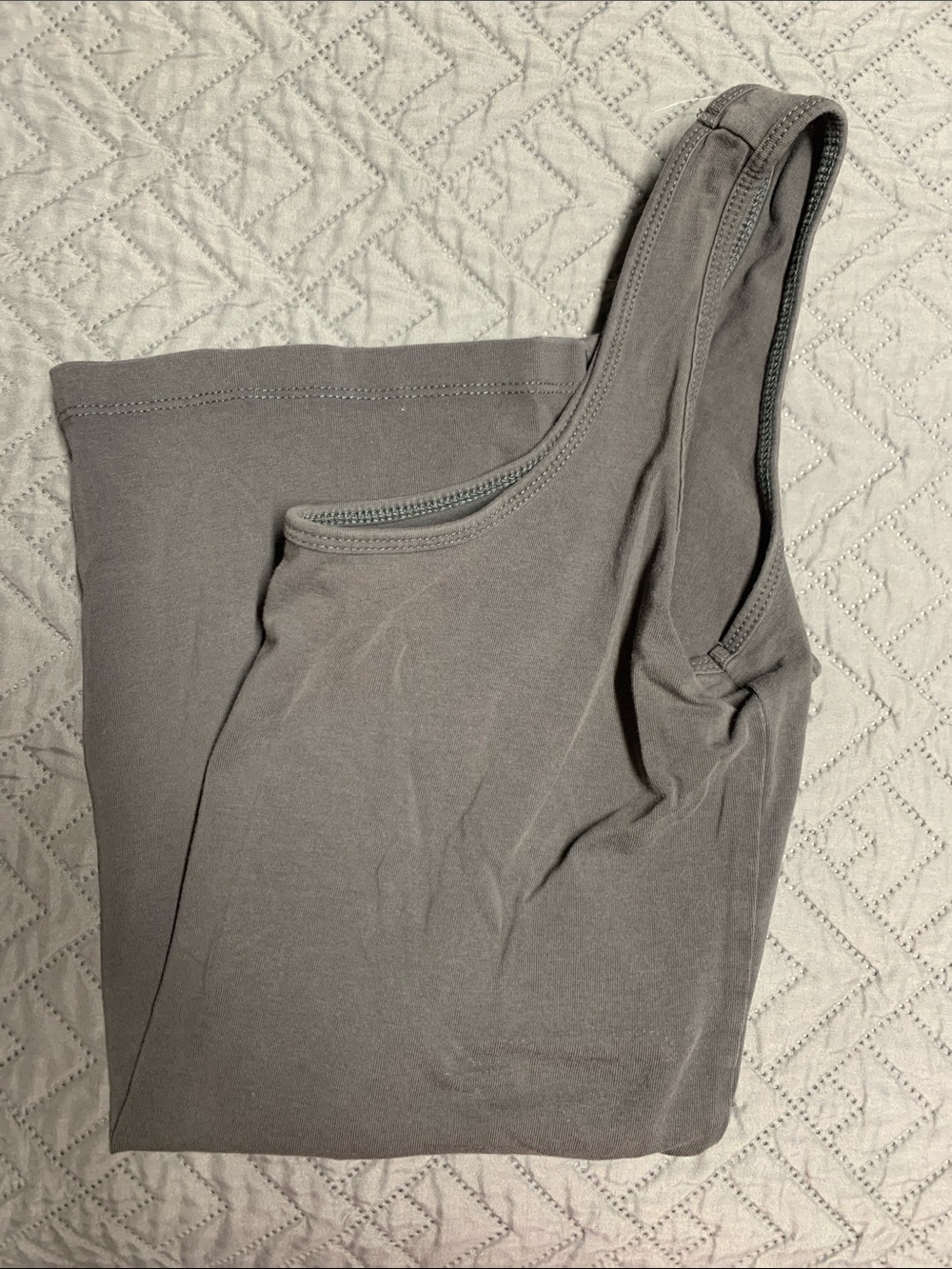 Women's One-Shoulder Tank Top in Gray